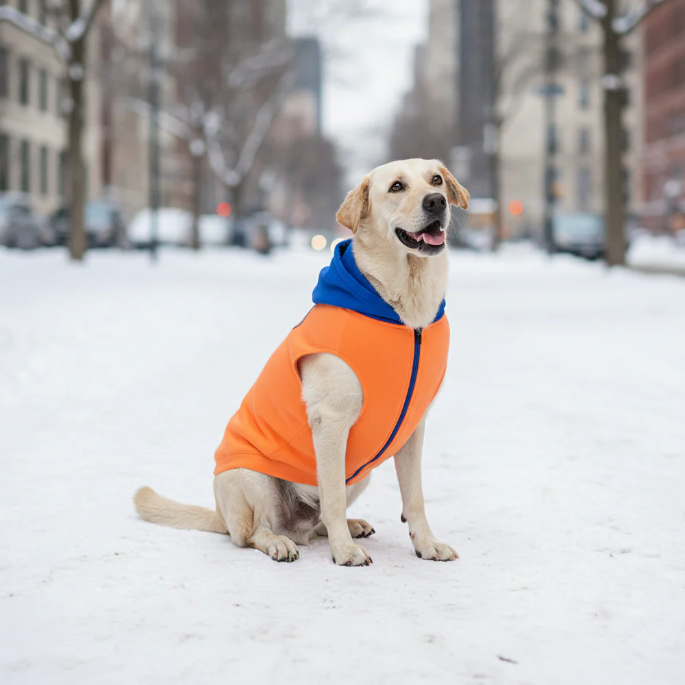 Skatrs Sunset Splash In-Style Hoodie For Dogs and Cats (Orange & Blue) - Image 3
