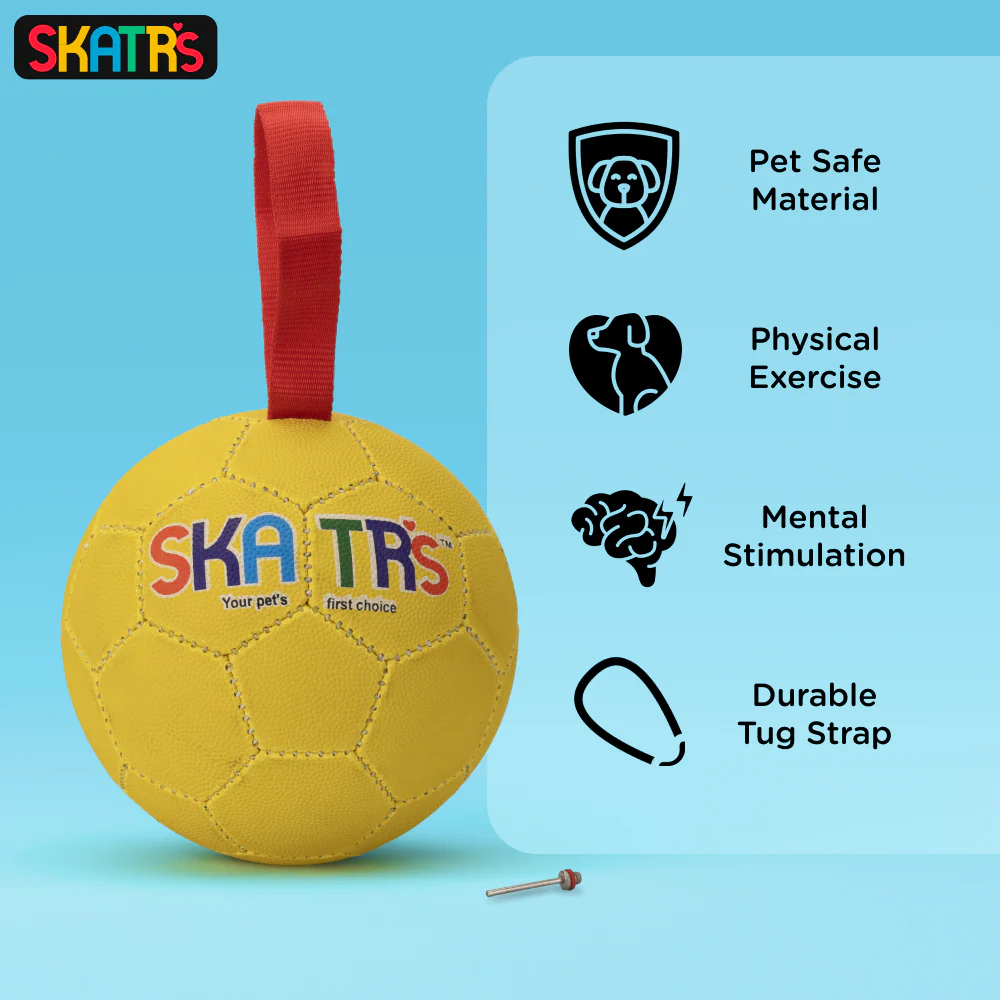 Skatrs Football Training Ball Toy With Holding Loops for Dogs | For Aggresive Chewers | Medium and Large Breeds - Image 3
