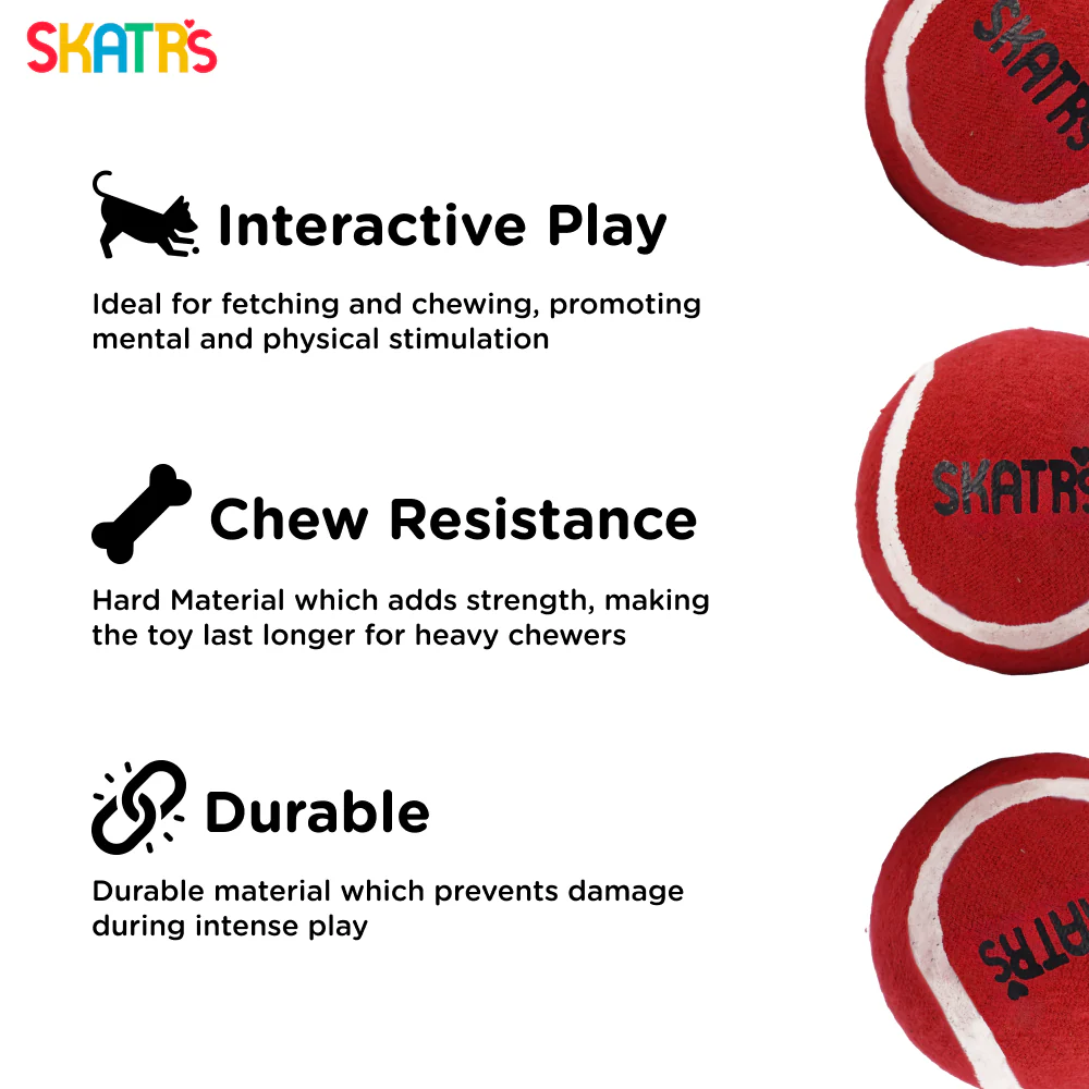 Skatrs Tennis Ball for Dogs (Red) - Image 3
