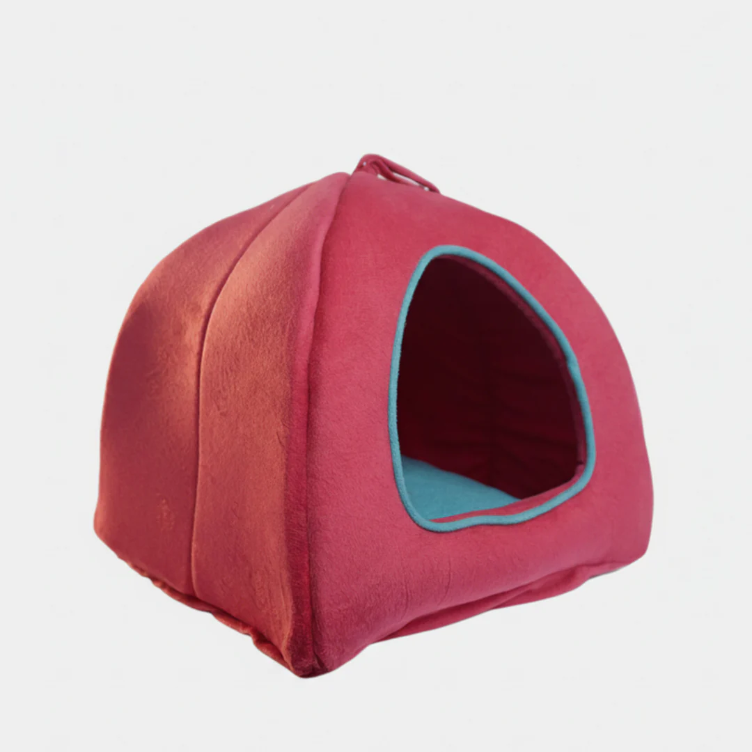 Skatrs Cozy House for Cats, Kittens and Small Dogs (Red and Teal Blue) - Image 5