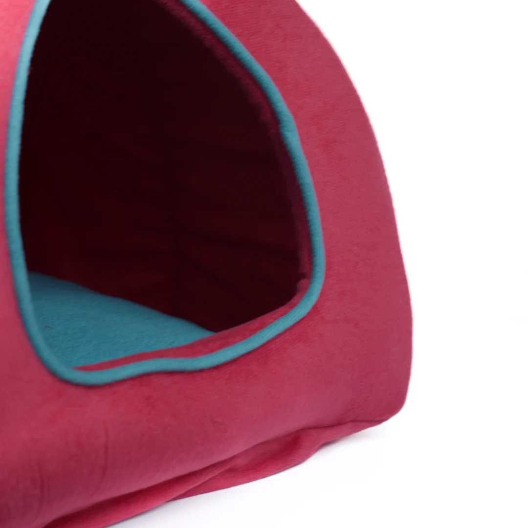 Skatrs Cozy House for Cats, Kittens and Small Dogs (Red and Teal Blue) - Image 7