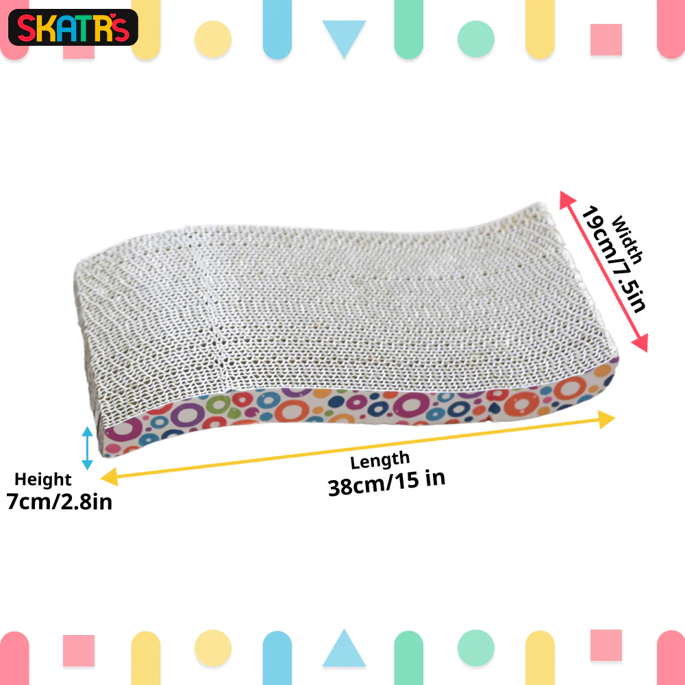 Skatrs The Satisfying Wave Cat Scratcher with 2g Premium Catnip Free (15x7.5x2.8in) - Image 3