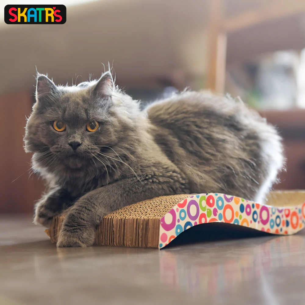 Skatrs The Satisfying Wave Cat Scratcher with 2g Premium Catnip Free (15x7.5x2.8in) - Image 4