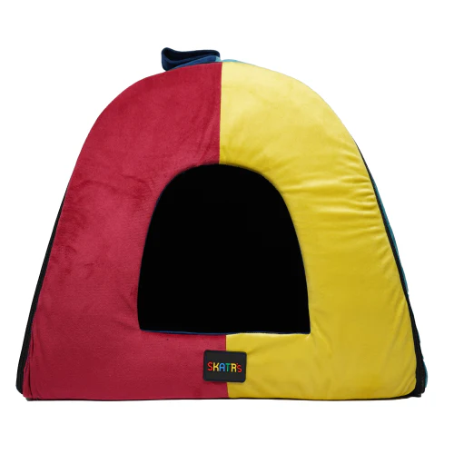 Skatrs Travel Burrow Cozy Portable Home for Dogs and Cats (Red/Yellow/Blue) - Image 3