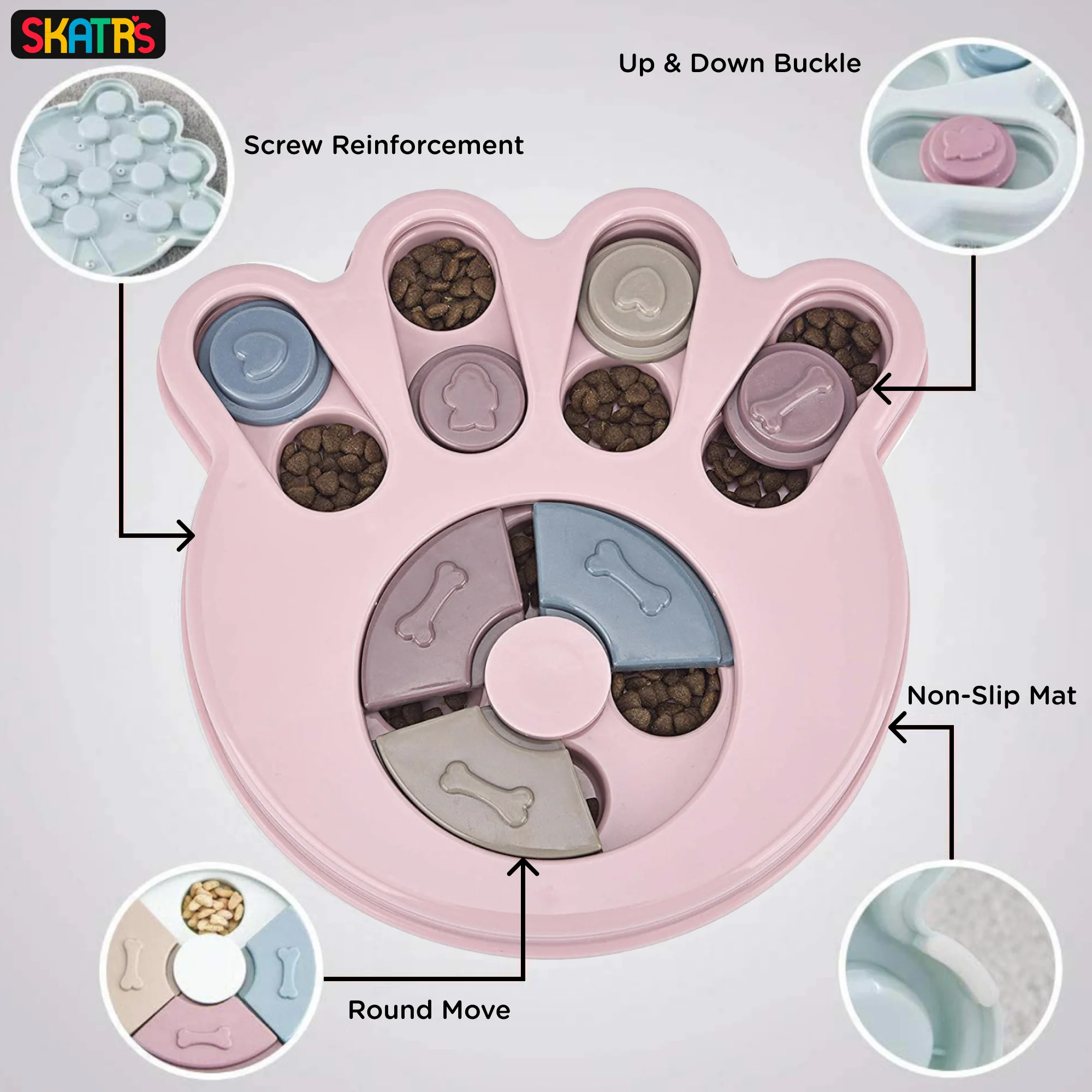 Skatrs Treat Hider Toy for Dogs and Cats (Pink) - Image 3