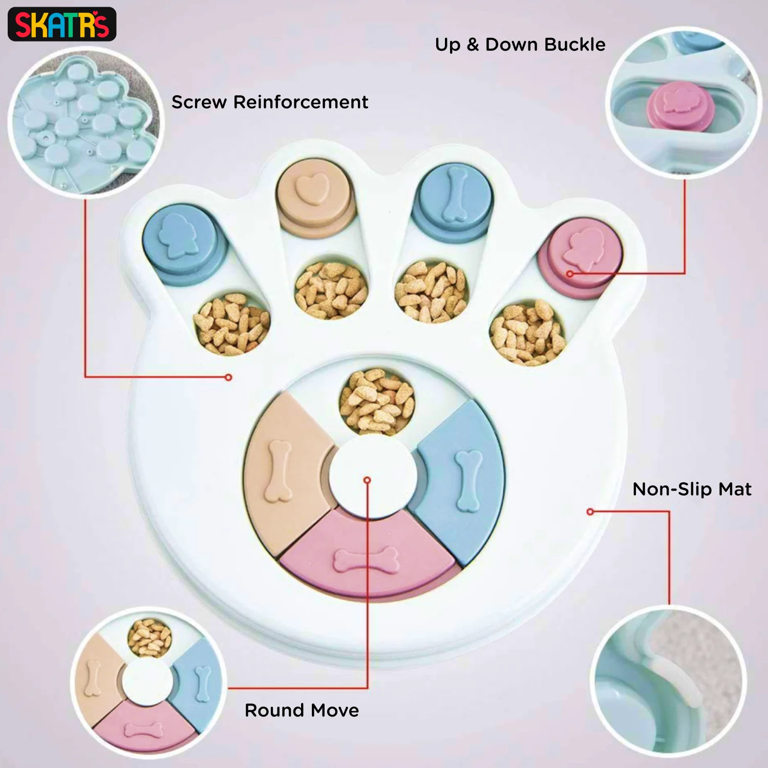 Skatrs Treat Hider Toy for Dogs and Cats (Blue) - Image 3