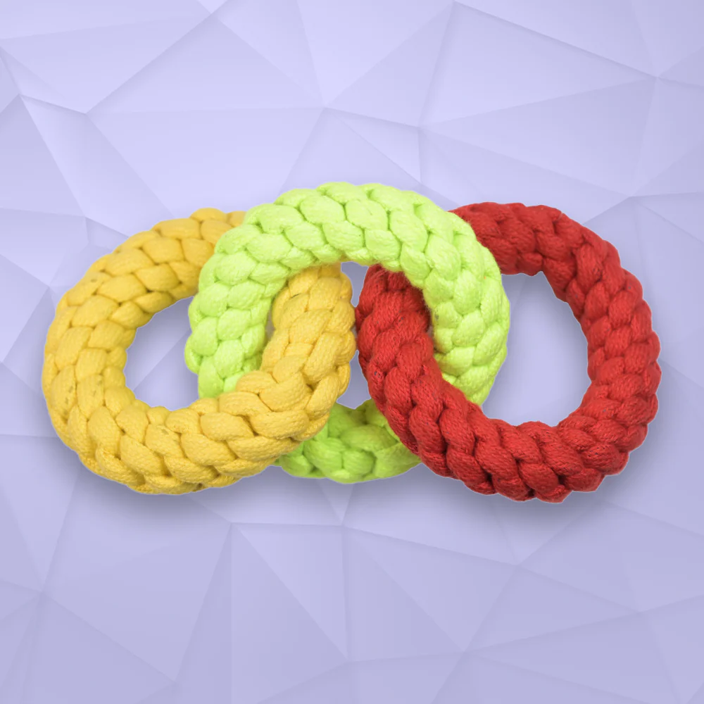 Skatrs Tennis Ball for Dogs and Triple Ring Rope Chew Toy for Dogs and Cats Combo - Image 5