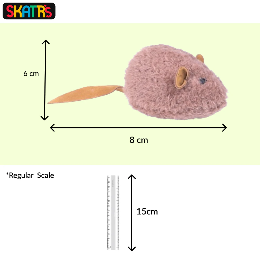 Skatrs Velvet Mouse Toy for Cats (Brown) - Image 2