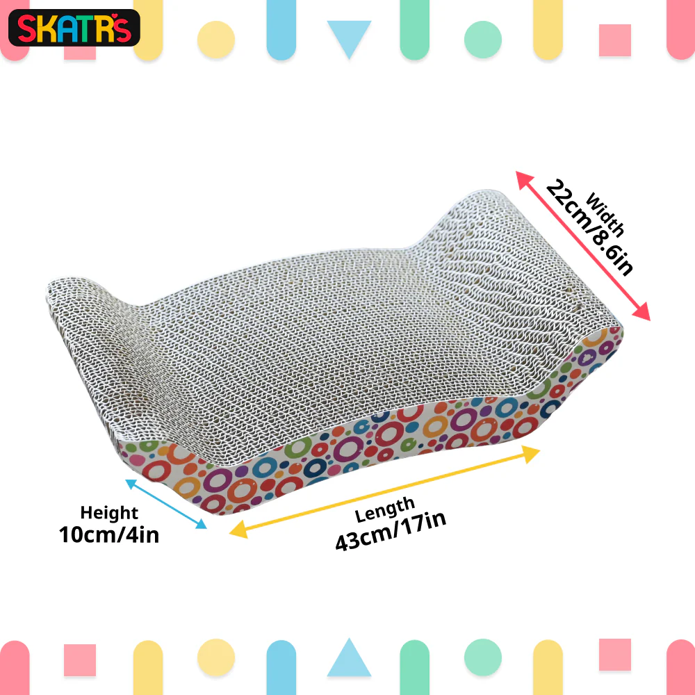 Skatrs Whisker Wonder Corrugated Cardboard Cat Scratcher with 2g Premium Catnip Free - Image 3
