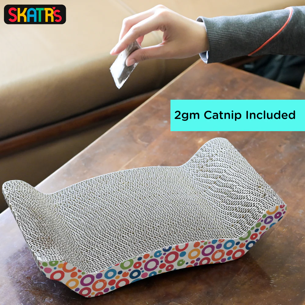 Skatrs Whisker Wonder Corrugated Cardboard Cat Scratcher with 2g Premium Catnip Free - Image 4