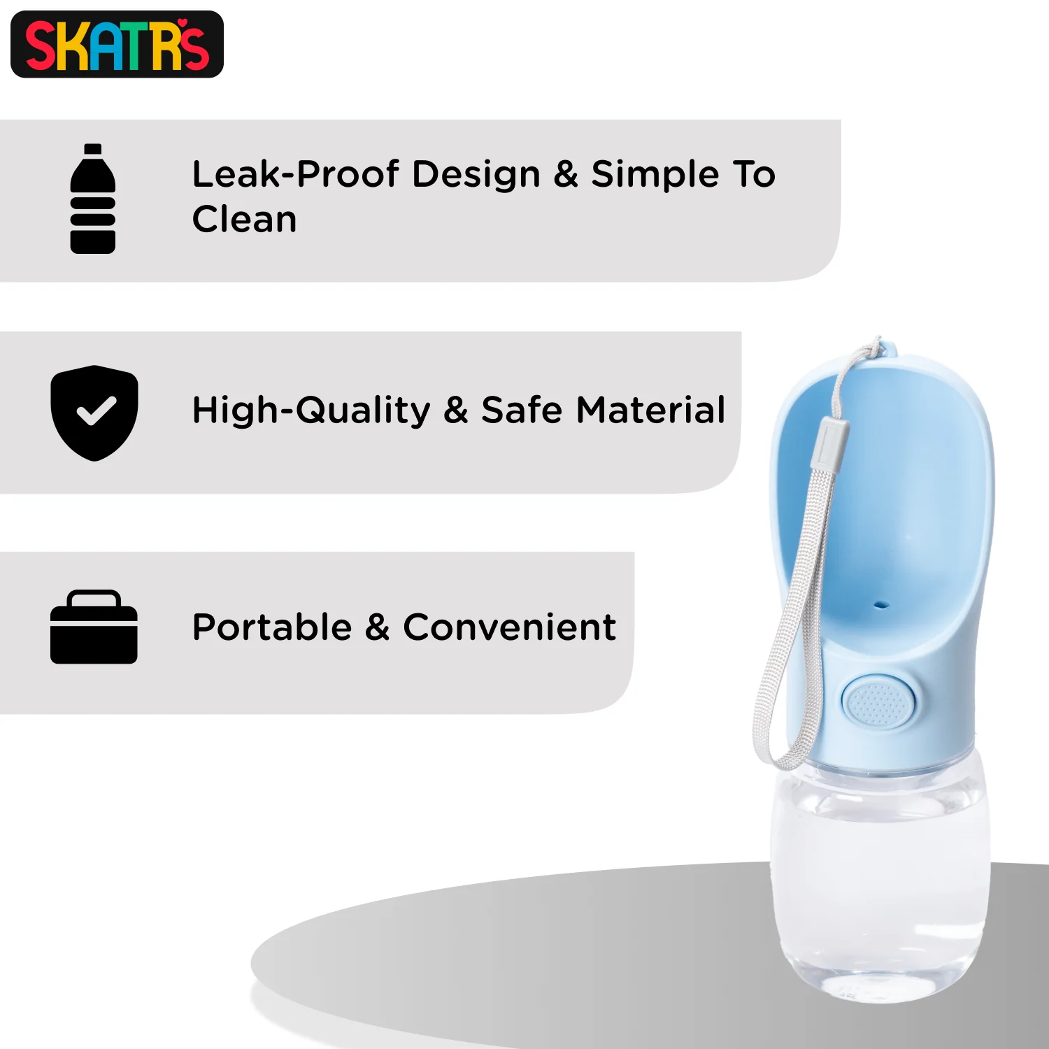 Skatrs Water Bottle for Dogs and Cats (Blue) - Image 3
