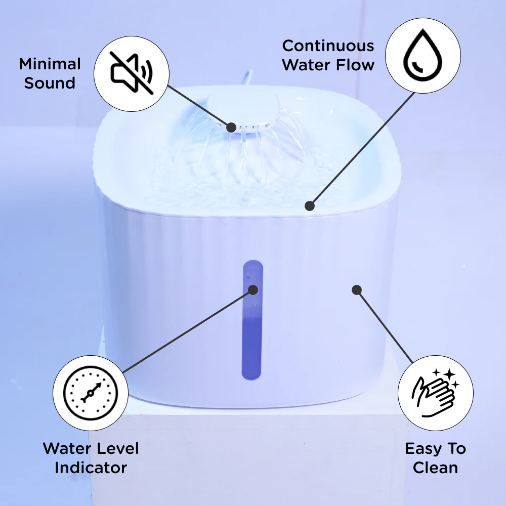 Skatrs Water Fountain with Adapter for Dogs and Cats (White) - Image 3