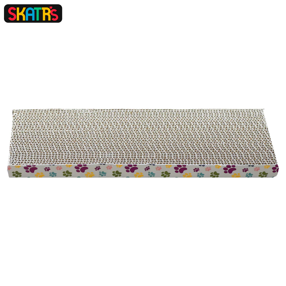 Skatrs Wide Block Corrugated Cardboard Cat Scratcher for Kittens with 2g Premium Catnip Free - Image 4