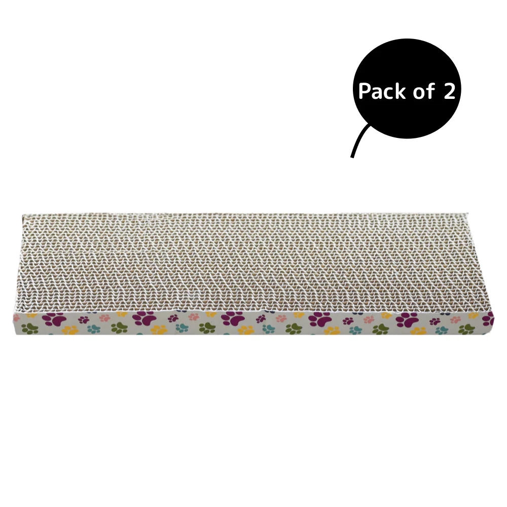 Skatrs Wide Block Corrugated Cardboard Cat Scratcher for Kittens with 2g Premium Catnip Free - Image 5