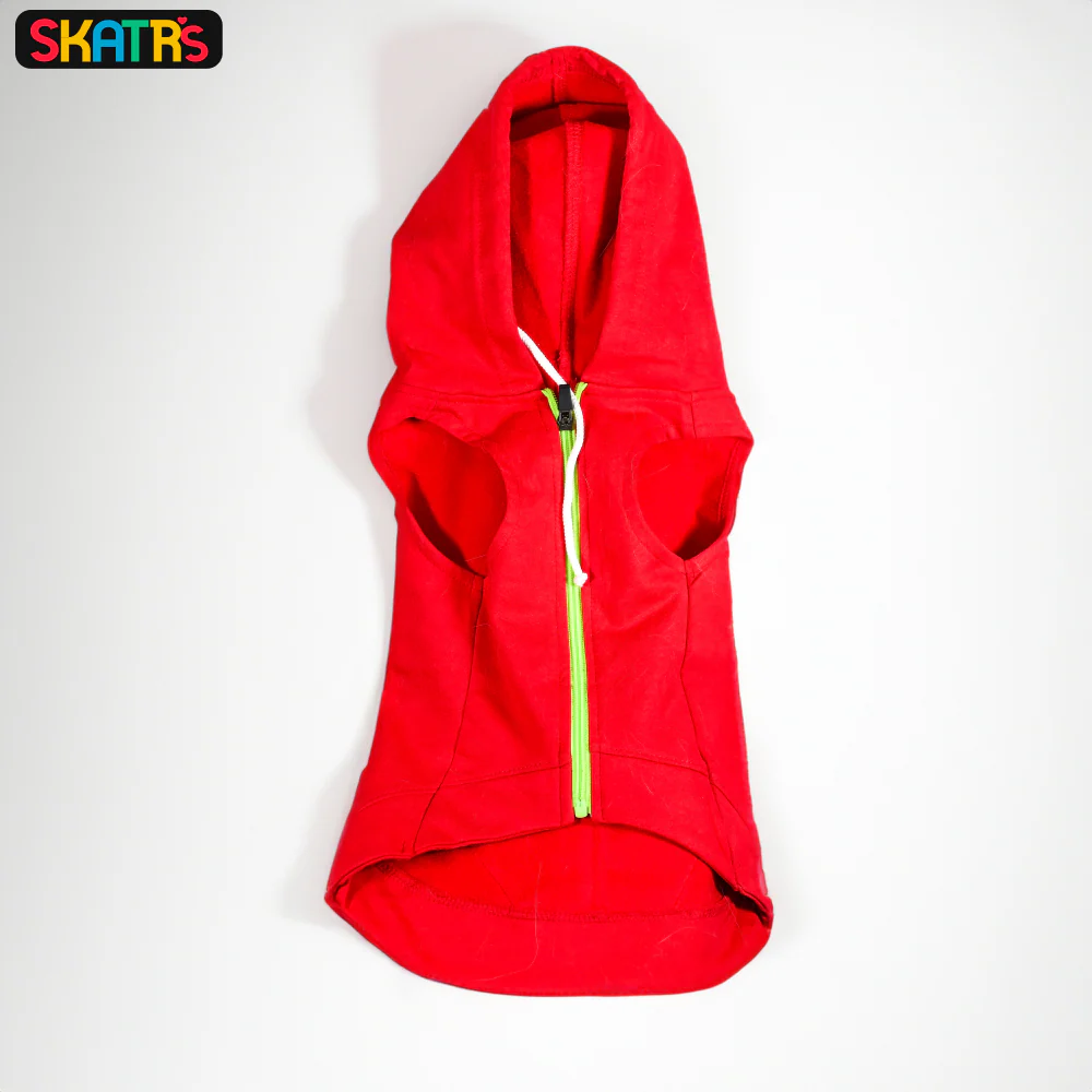 Skatrs  Breezy Hoodies with Pockets for Dog and Cats (Red) - Image 3