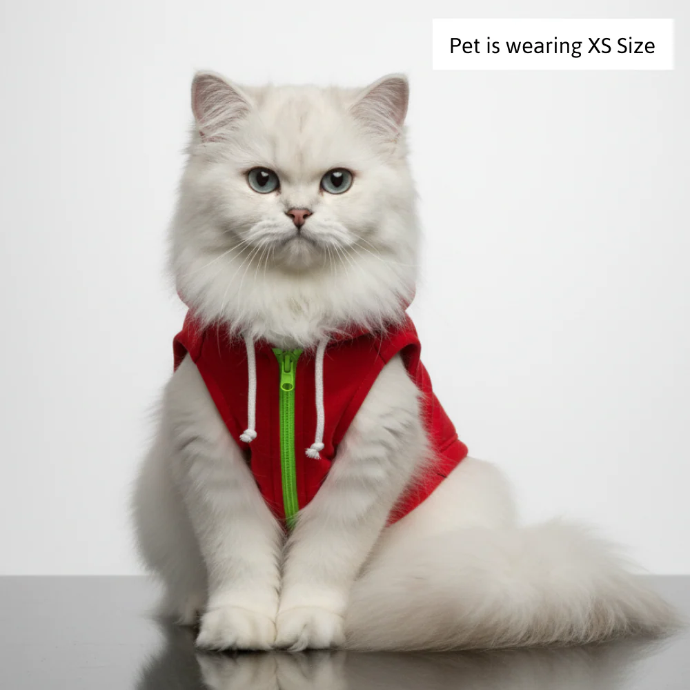 Skatrs  Breezy Hoodies with Pockets for Dog and Cats (Red) - Image 5