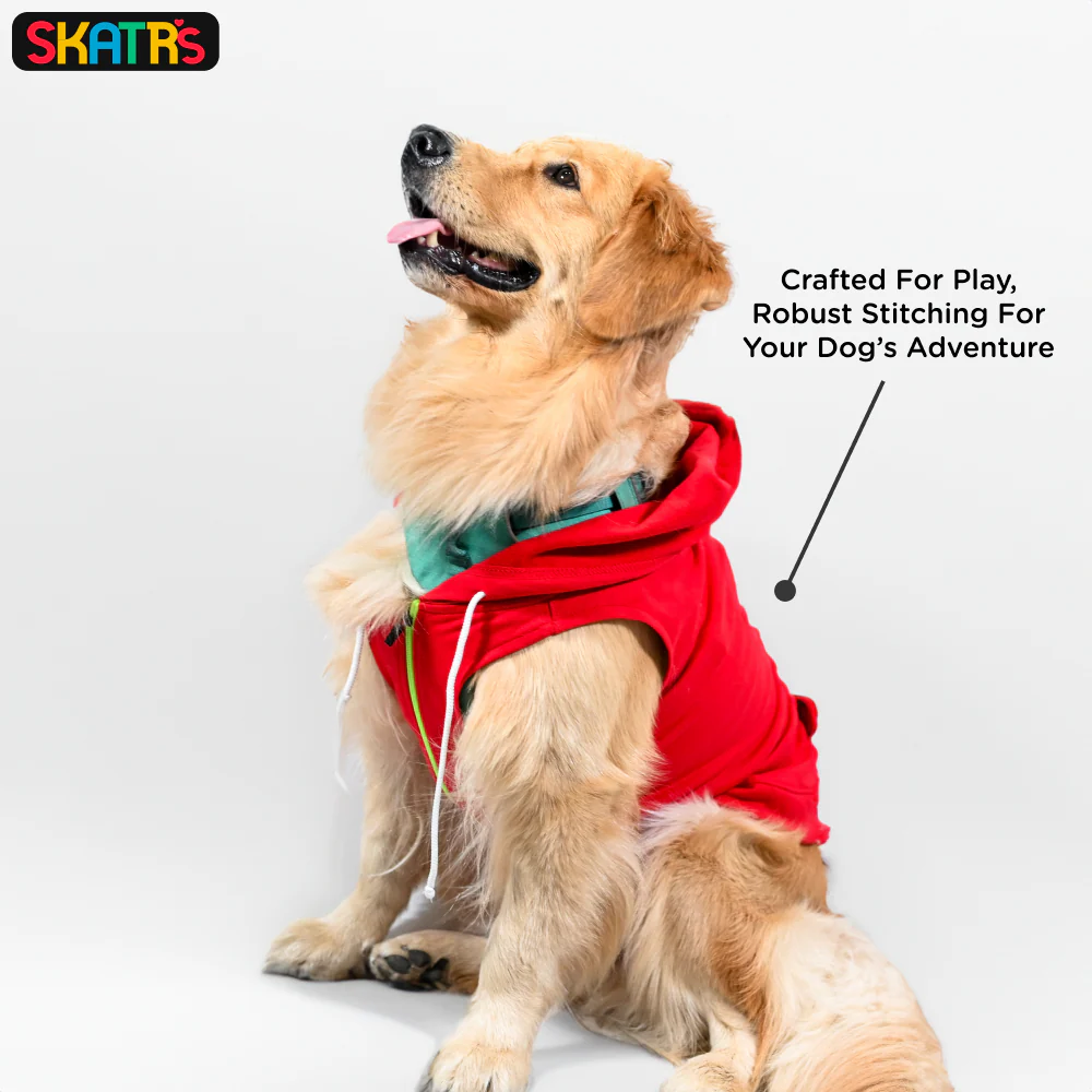 Skatrs  Breezy Hoodies with Pockets for Dog and Cats (Red) - Image 6