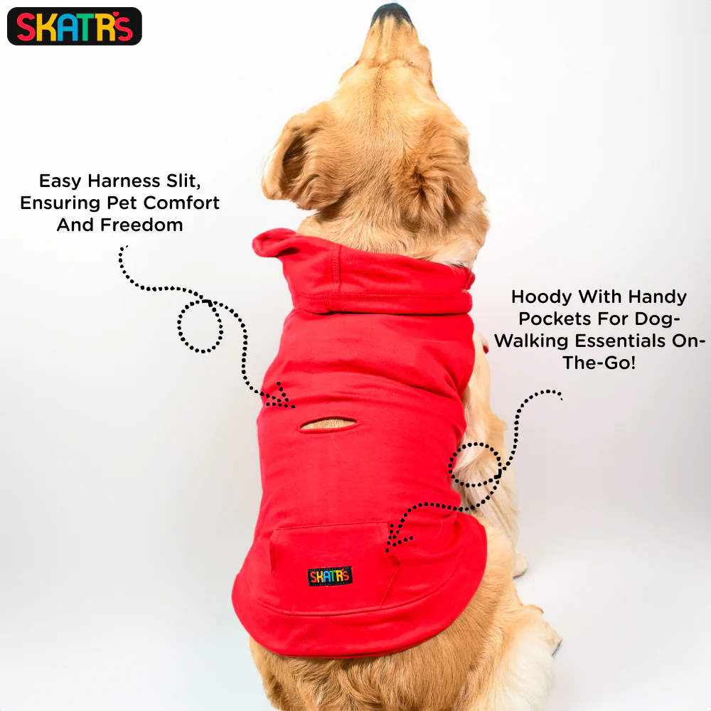 Skatrs  Breezy Hoodies with Pockets for Dog and Cats (Red) - Image 7