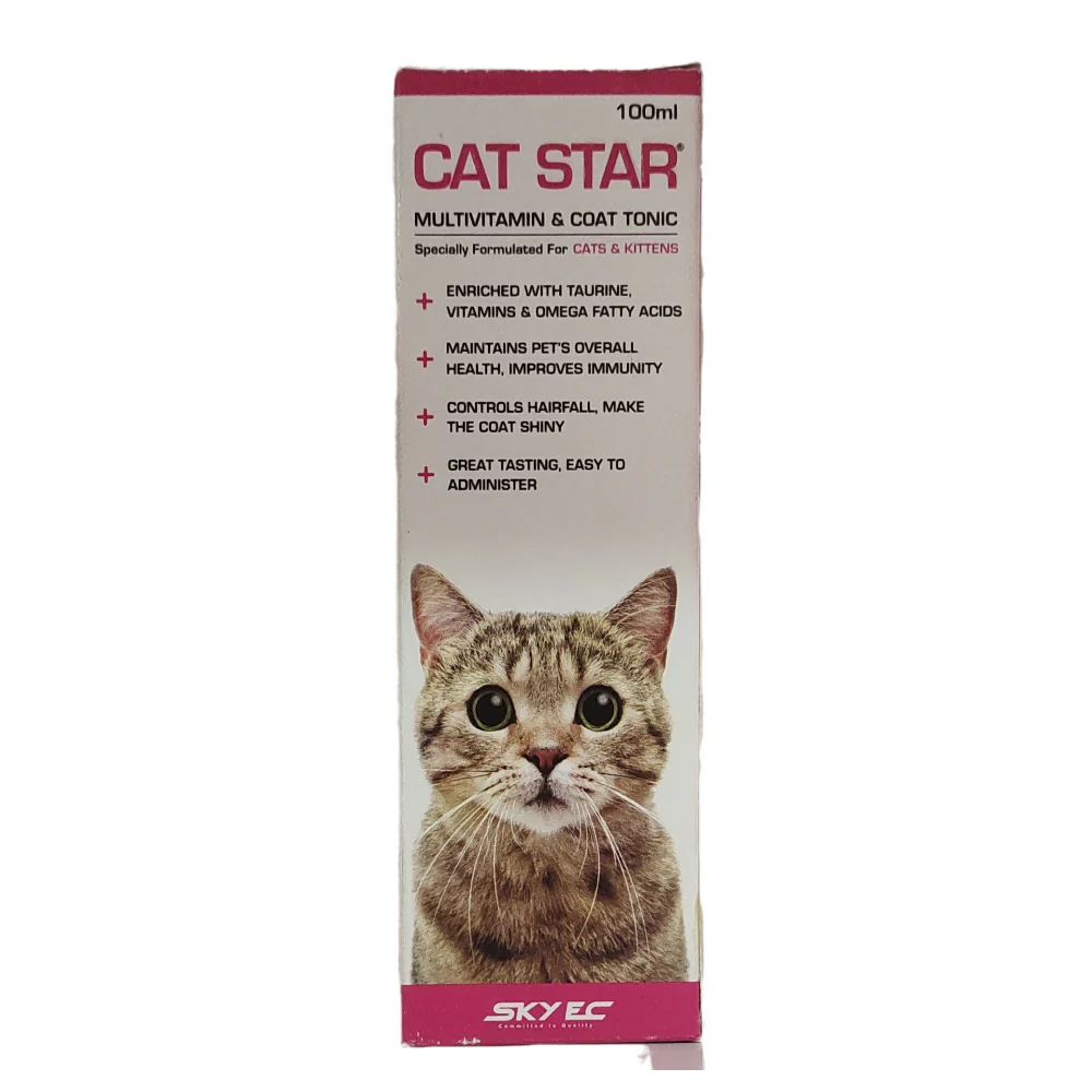 Skyec Skyworm Cat Deworming Tablet (pack of 4 tablets) and Cat Star Syrup Multivitamin 100ml Combo - Image 3