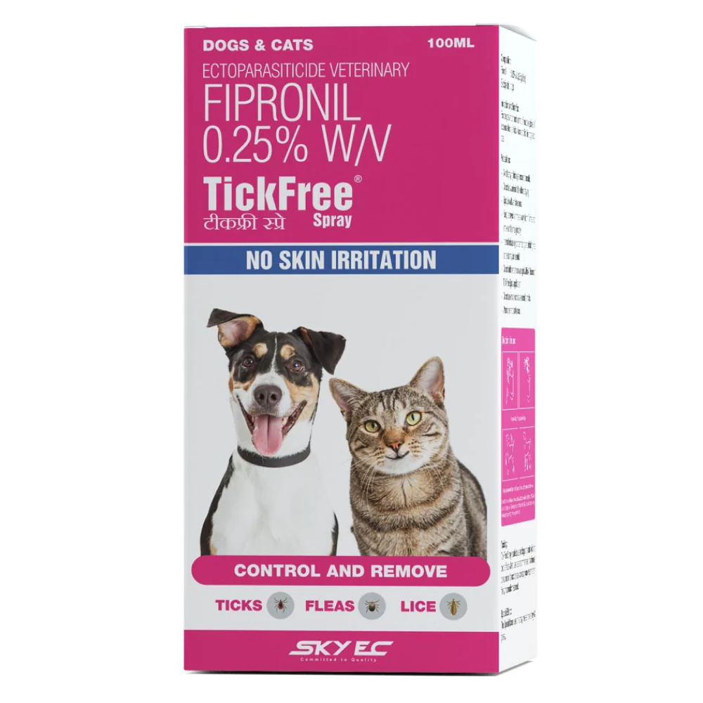 Skyec Tick Free (Fipronil) Tick and Flea Control Spray for Dogs & Cats (100ml) - Image 2
