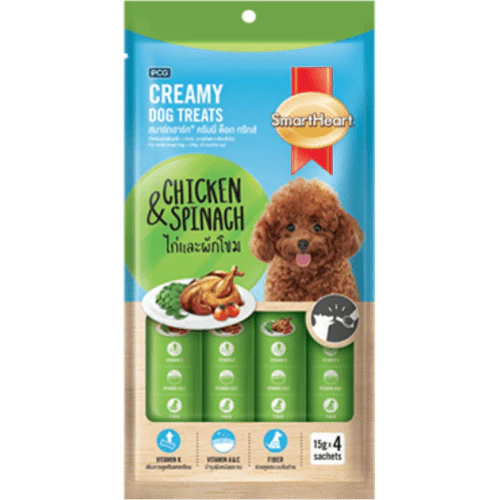 SmartHeart Chicken & Pumpkin, Chicken & Spinach and Chicken & Strawberry Dog Creamy Treat Combo - Image 2