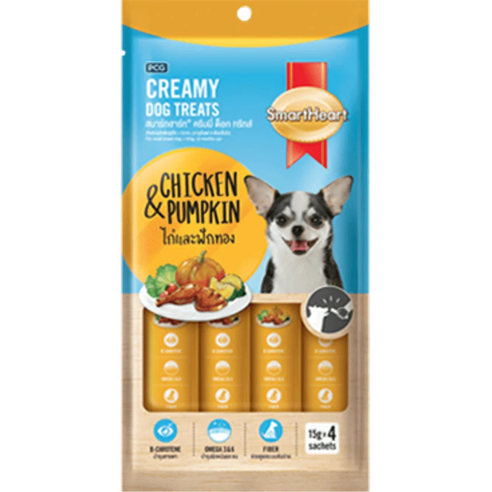 SmartHeart Chicken & Spinach and Chicken & Pumpkin Creamy Dog Treats Combo - Image 5