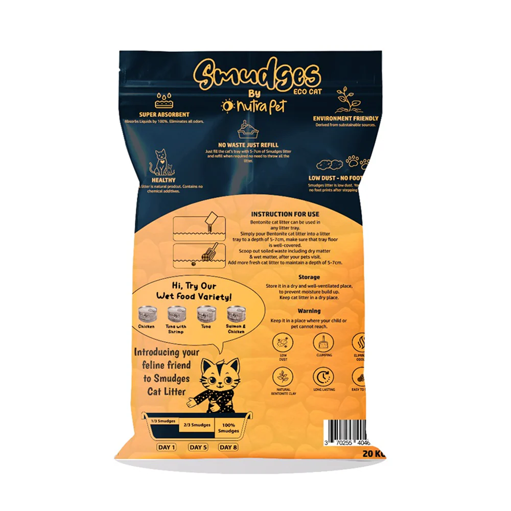 Smudges Eco Bentonite Baby Powder Scented Clumping Cat Litter - Image 2