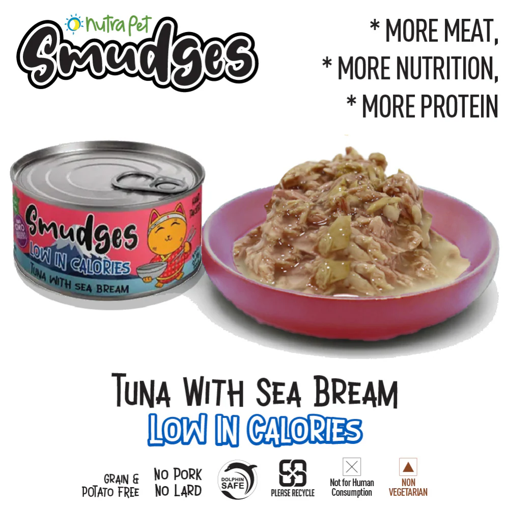 Smudges Tuna Flakes with Sea Bream in Soft Jelly Adult Cat Wet Food - Image 2