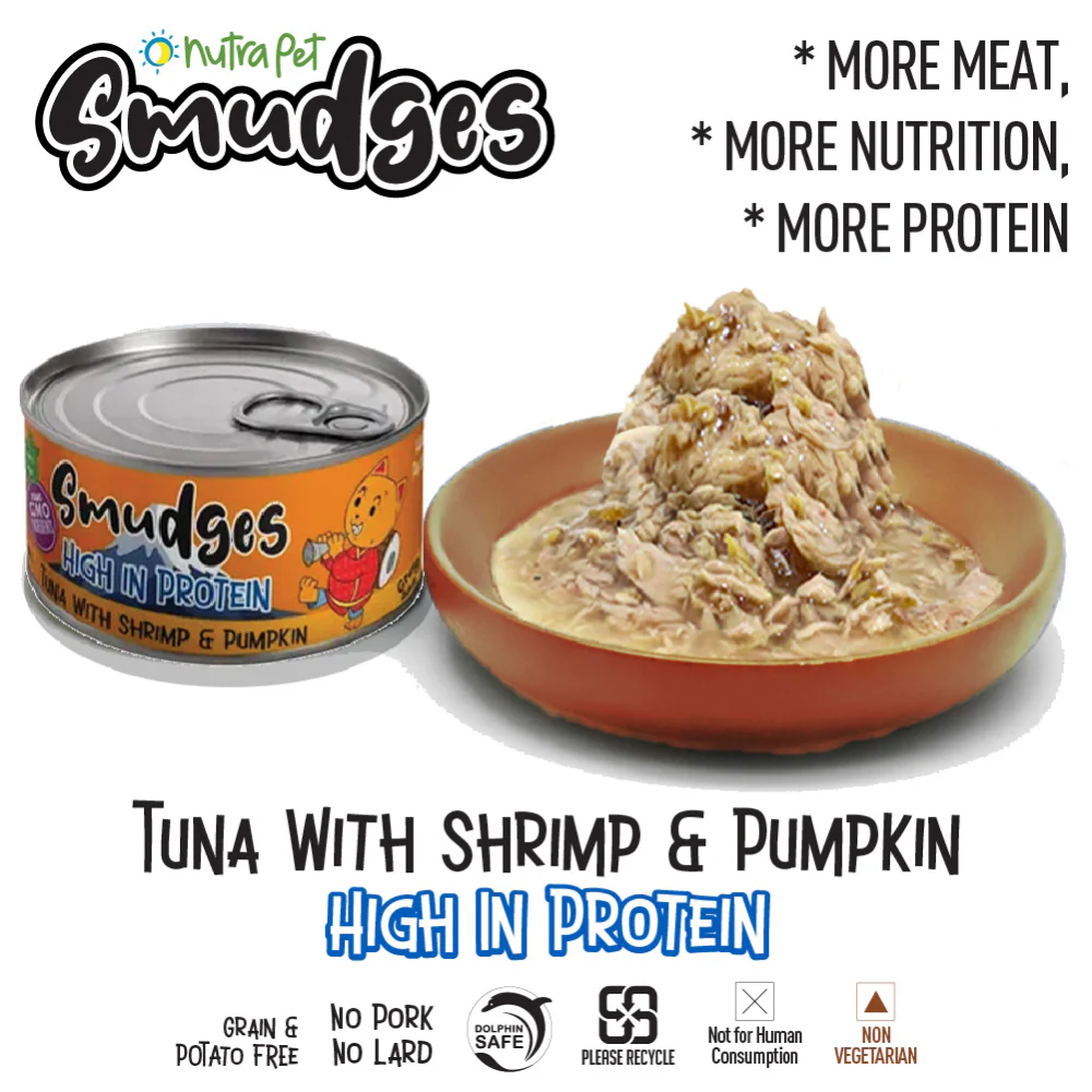 Smudges Tuna Flakes with Shrimp and Pumpkin in Gravy Adult Cat Wet Food - Image 2