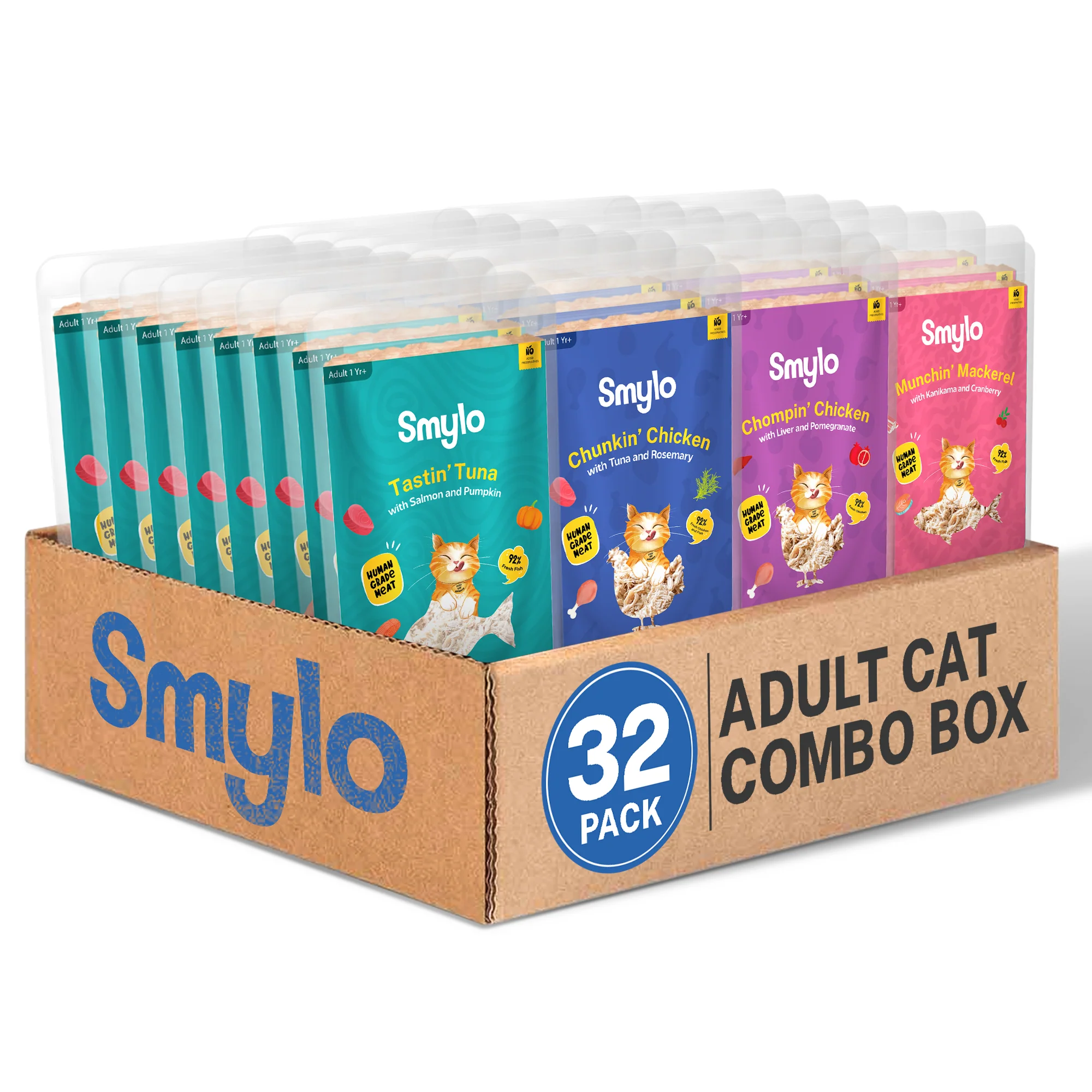 Smylo Adult Variety Combo, Tuna, Chicken & Mackerel, Fresh & No-Preservative Wet Cat Food - Image 10