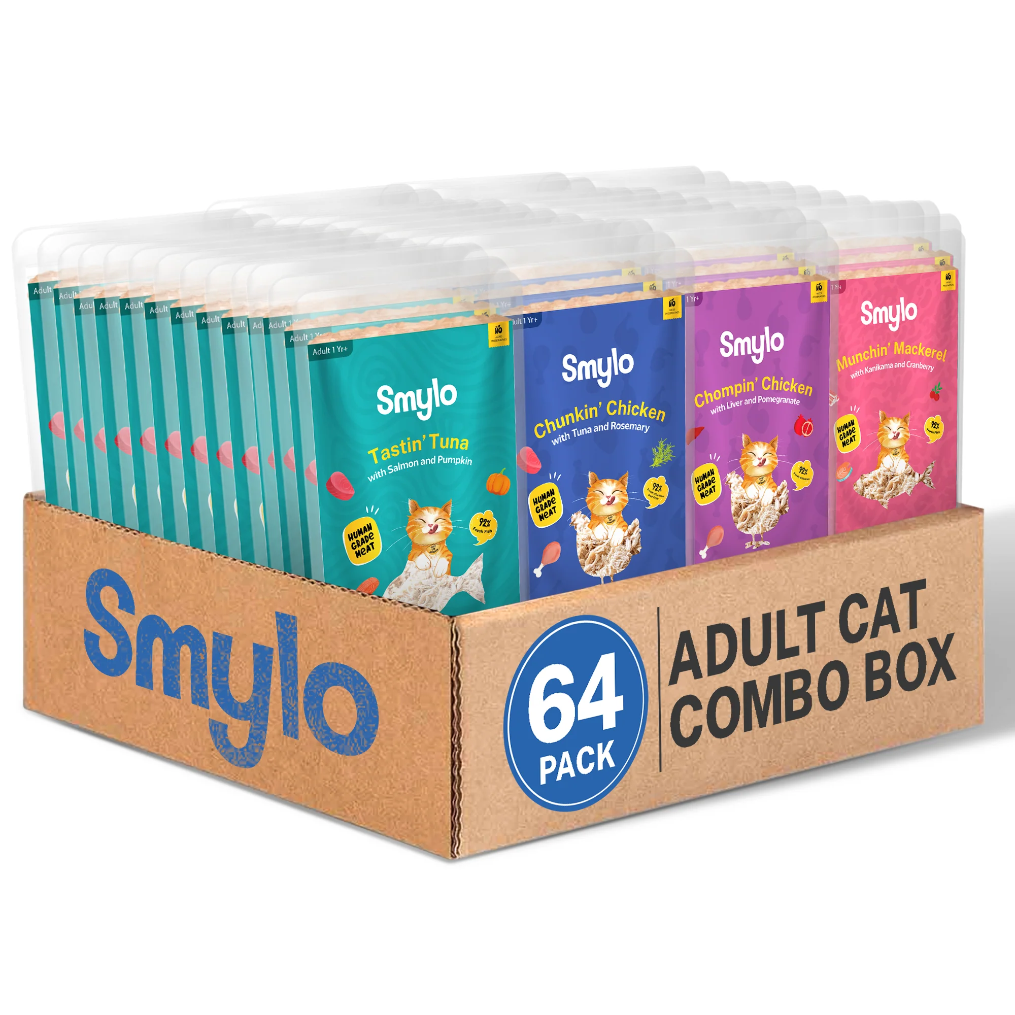 Smylo Adult Variety Combo, Tuna, Chicken & Mackerel, Fresh & No-Preservative Wet Cat Food - Image 11