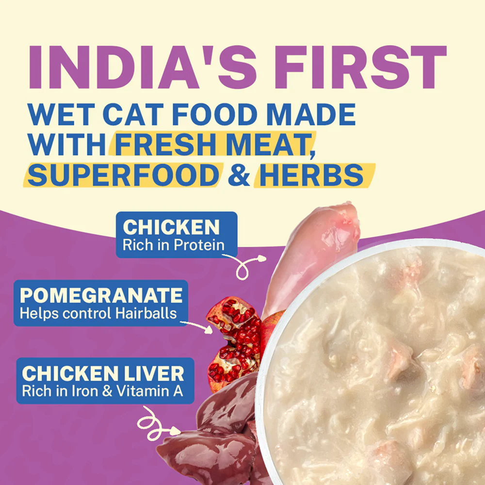 Smylo Adult Chicken & Liver, Pomegranate, Fresh & No-Preservative Wet Cat Food - Image 2