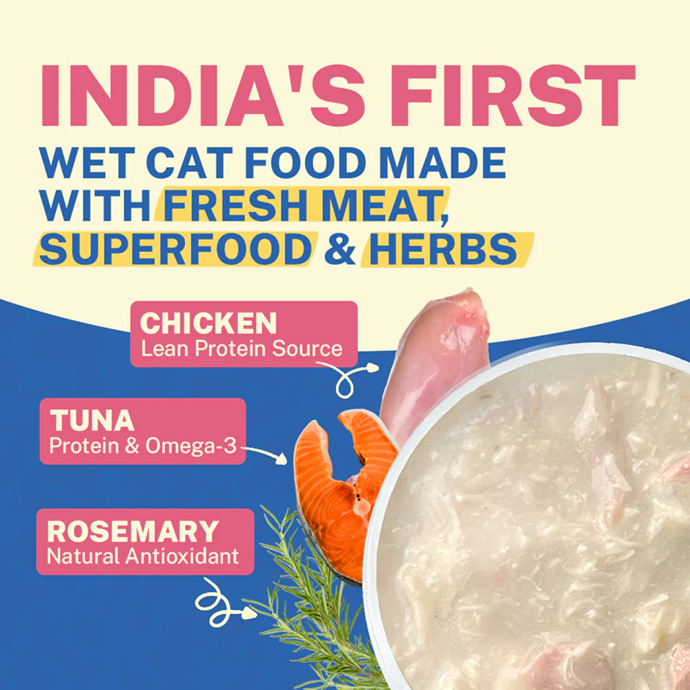 Smylo Adult Chicken Tuna & Rosemary, Fresh & No-Preservative Wet Cat Food - Image 2