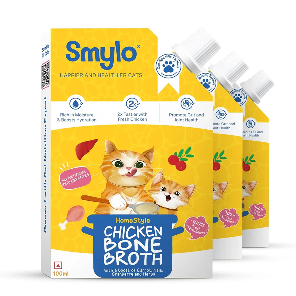 Smylo Hydration Rich Chicken with Carrot, Kale and Cranberry Bone Broth for Cats - Image 8