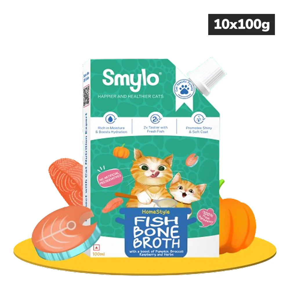 Smylo Hydration Rich Fish with Pumpkin, Broccoli and Raspberry Bone Broth for Cats - Image 11