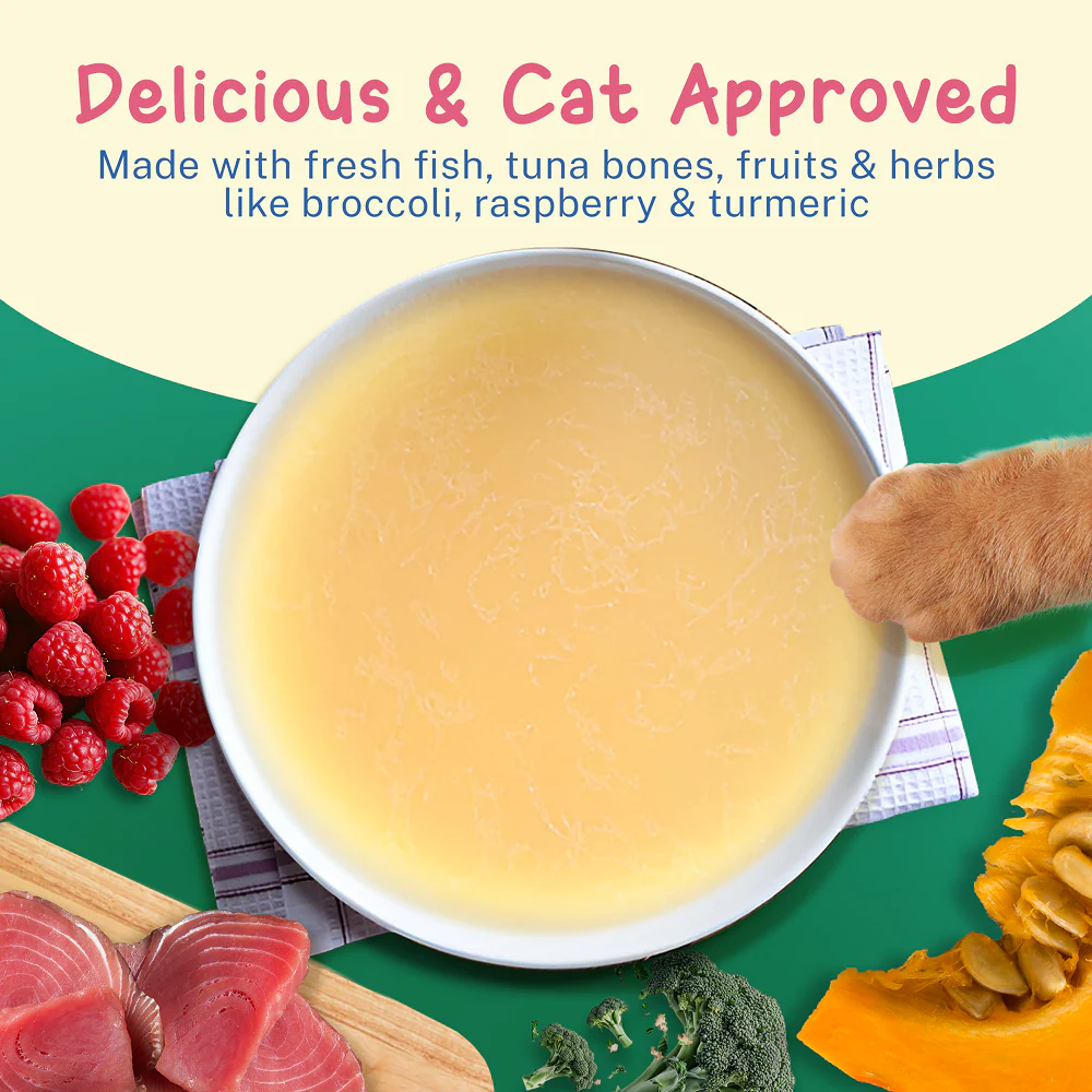 Smylo Hydration Rich Fish with Pumpkin, Broccoli and Raspberry Bone Broth for Cats - Image 2