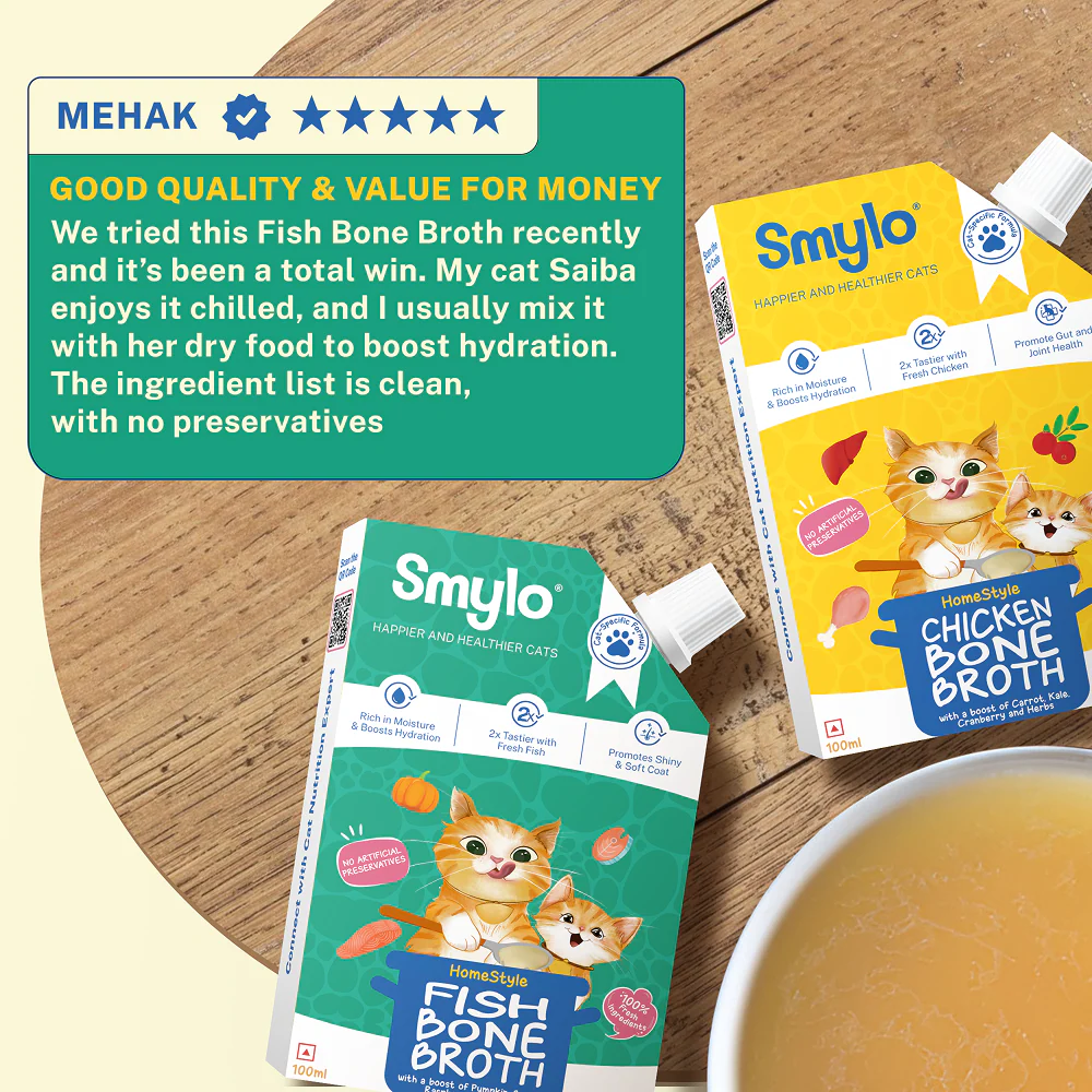 Smylo Hydration Rich Fish with Pumpkin, Broccoli and Raspberry Bone Broth for Cats - Image 5