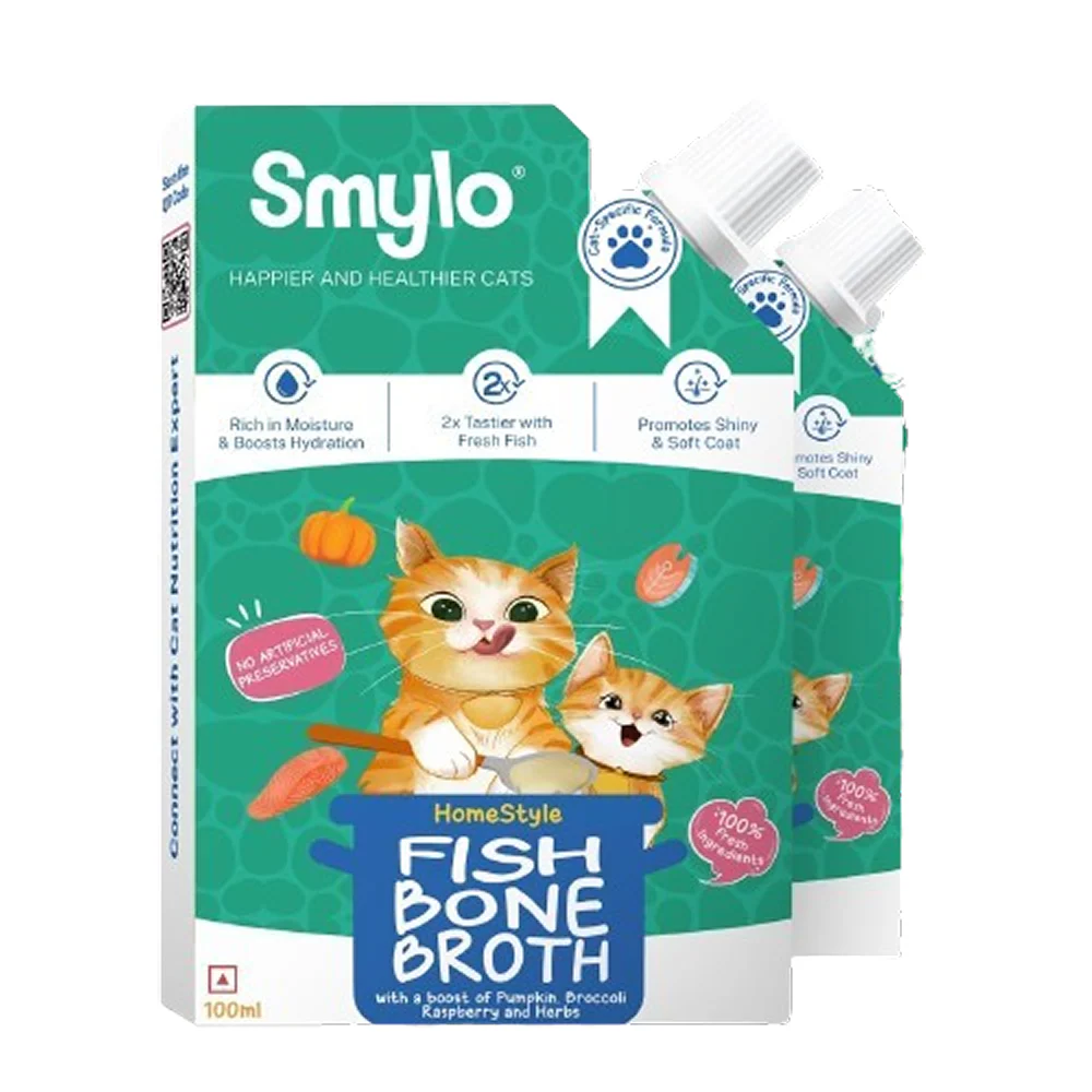 Smylo Hydration Rich Fish with Pumpkin, Broccoli and Raspberry Bone Broth for Cats - Image 8