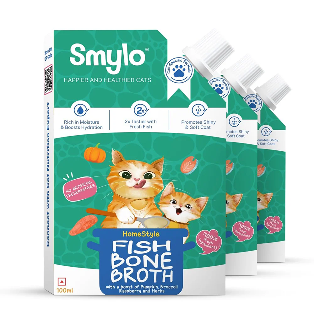 Smylo Hydration Rich Fish with Pumpkin, Broccoli and Raspberry Bone Broth for Cats - Image 9