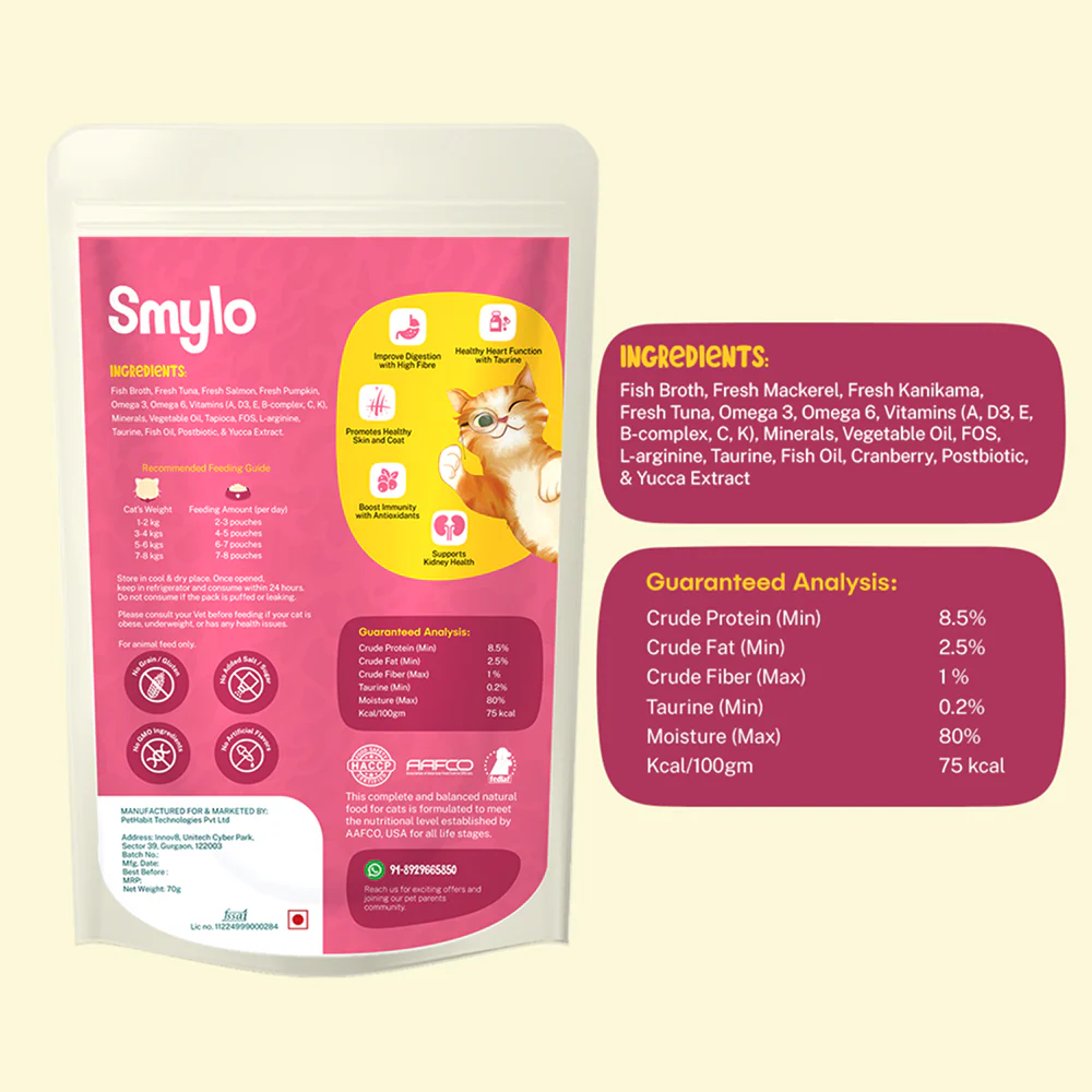 Smylo Adult Mackerel Kanikama & Cranberry, Fresh & No-Preservative Wet Cat Food - Image 10
