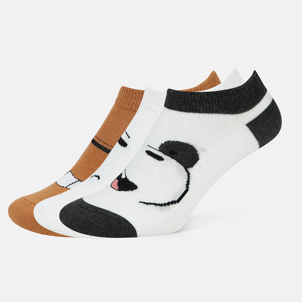 SocksXpress We Bare Bears Themed Ankle Socks for Women (Pack of 3) - Image 3