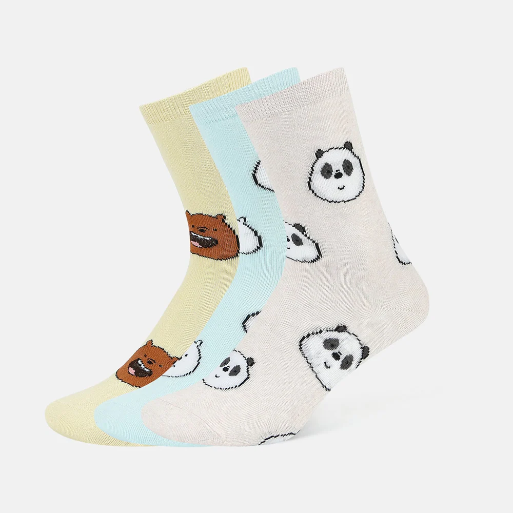 SocksXpress We Bare Bears Themed Crew Socks for Women (Pack of 3) - Image 3
