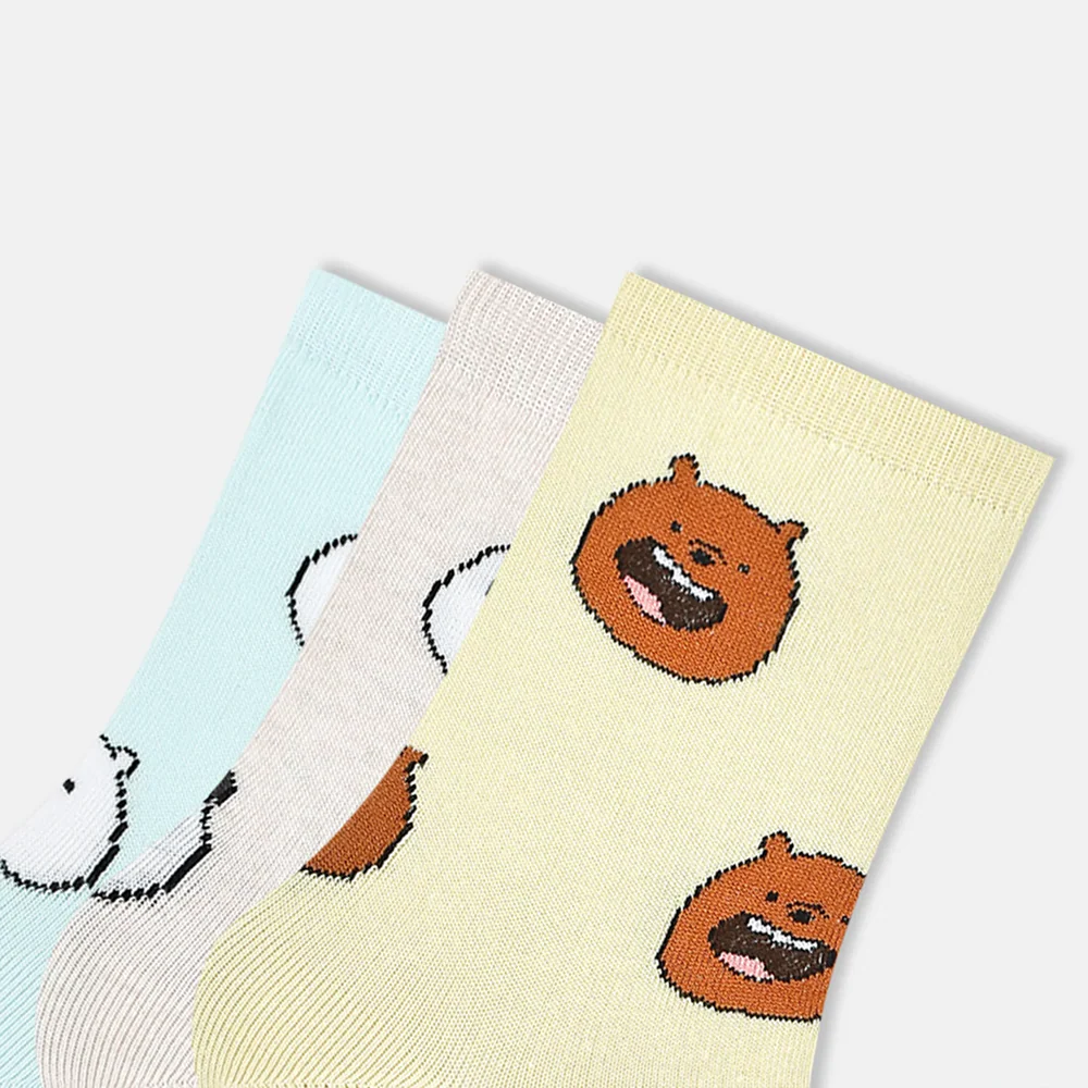 SocksXpress We Bare Bears Themed Crew Socks for Women (Pack of 3) - Image 4