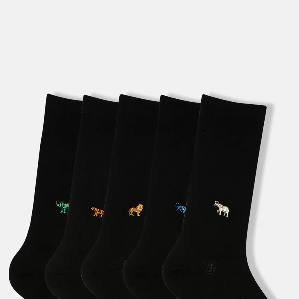 SocksXpress WWF India Themed Formal Crew Socks for Men (Pack of 5) - Image 5