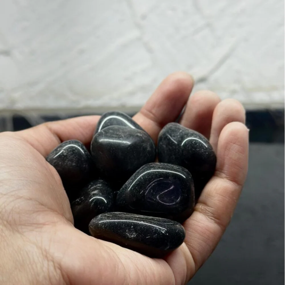 Splashy Fin Polished Black Pebbles for Aquarium - Image 2