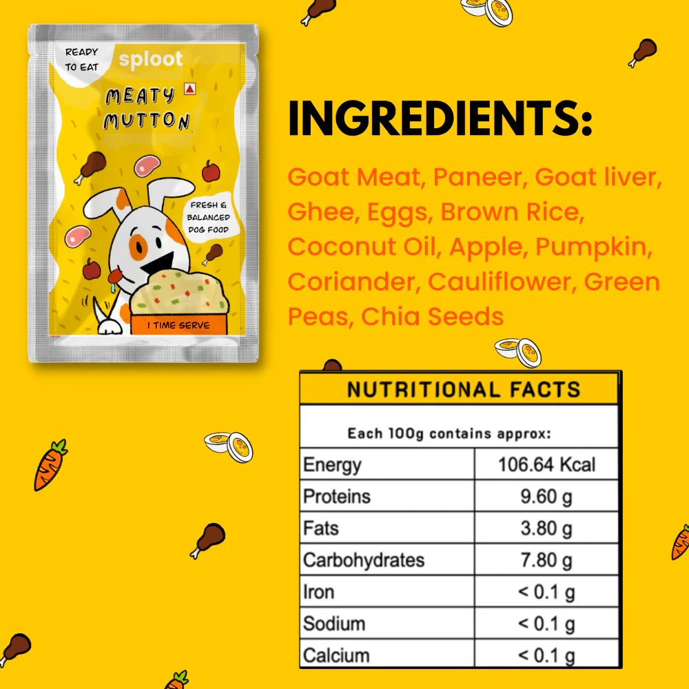 Sploot Meals Meaty Mutton and Brown Rice Dog Wet Food - Image 3