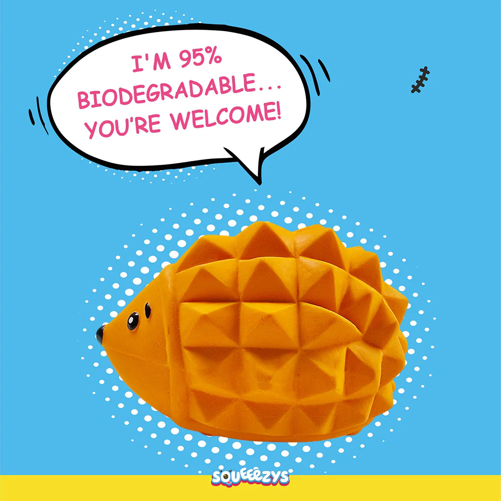 Squeeezys Latex Hedgehog Squeaky Chew Toy for Dogs (Orange) - Image 8