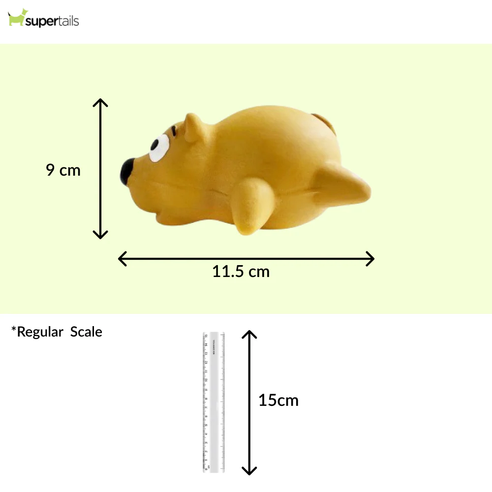 Squeeezys Latex Little Bear Squeaky Chew Toy for Dogs (Brown) - Image 2
