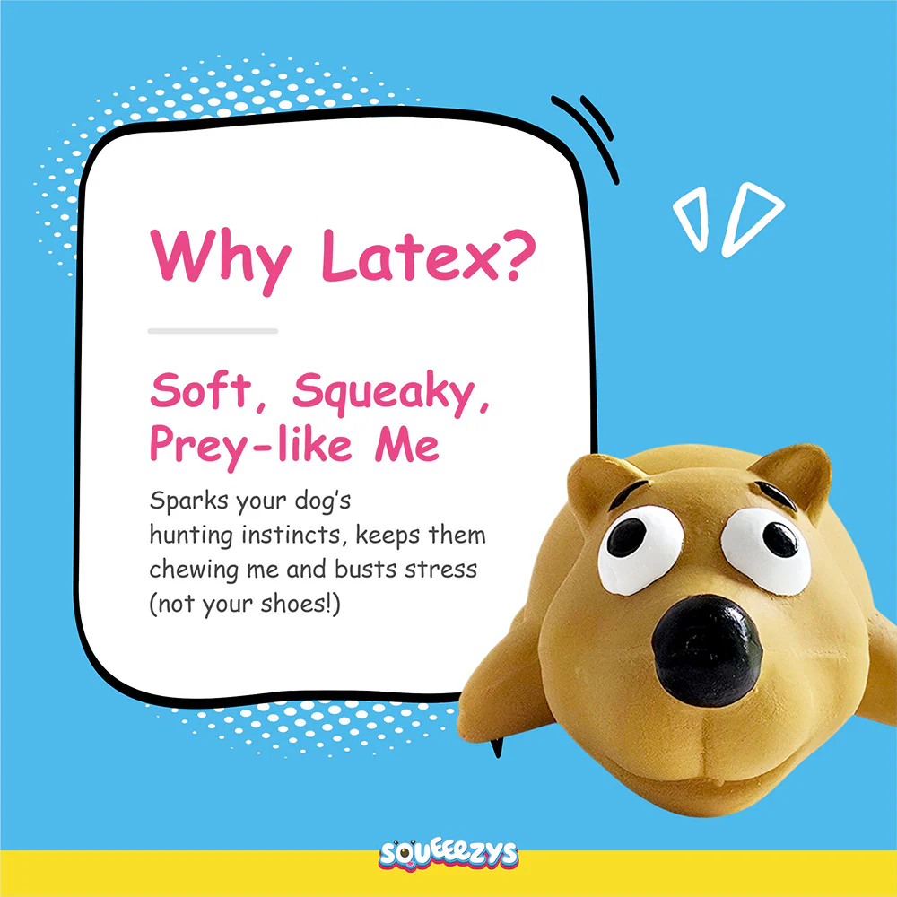 Squeeezys Latex Little Bear Squeaky Chew Toy for Dogs (Brown) - Image 6