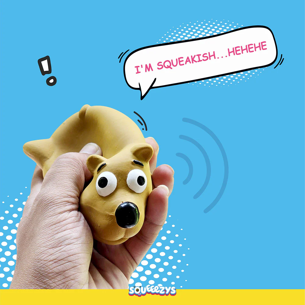 Squeeezys Latex Little Bear Squeaky Chew Toy for Dogs (Brown) - Image 7